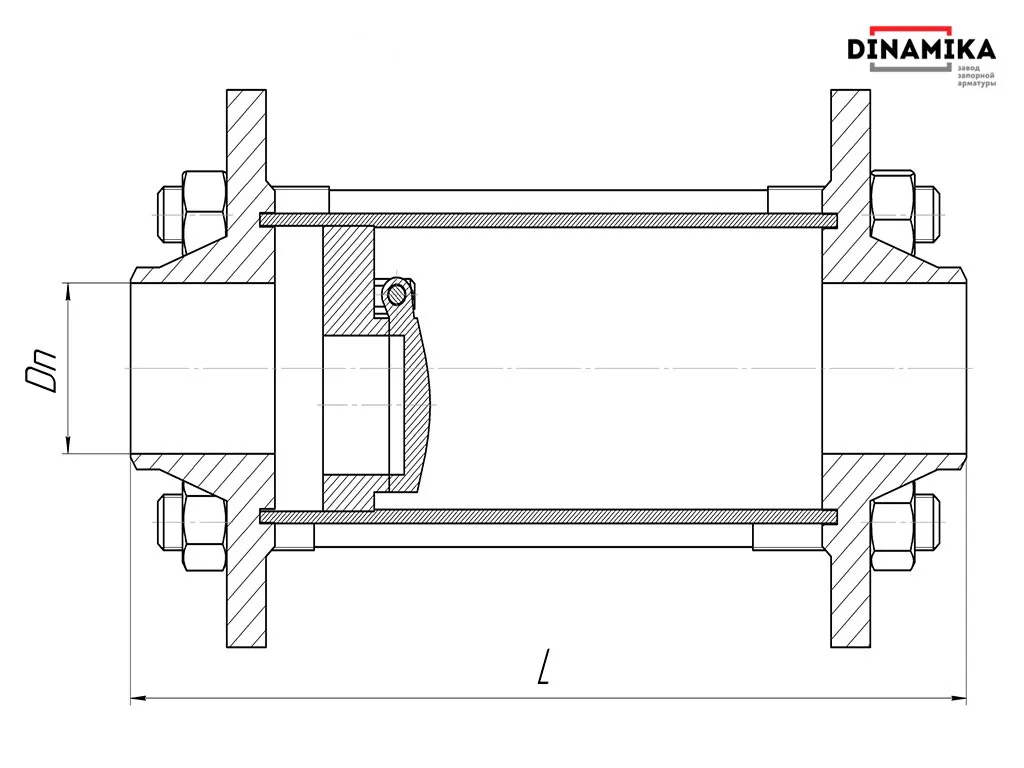 Обратный клапан 19нж38нж Ду500 межфланцевый